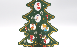 クリスマスカード「緑金縁オーナメントツリー」
